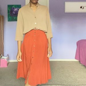 Rust Midi Skirt
